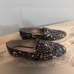 Halogen Leopard Print Loafers in Black and Brown